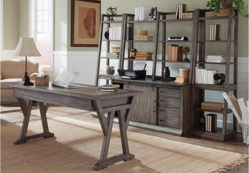 Liberty Stone Brook Computer Credenza with Hutch in Rustic Saddle - Furniture Max (Falls Church,VA) *