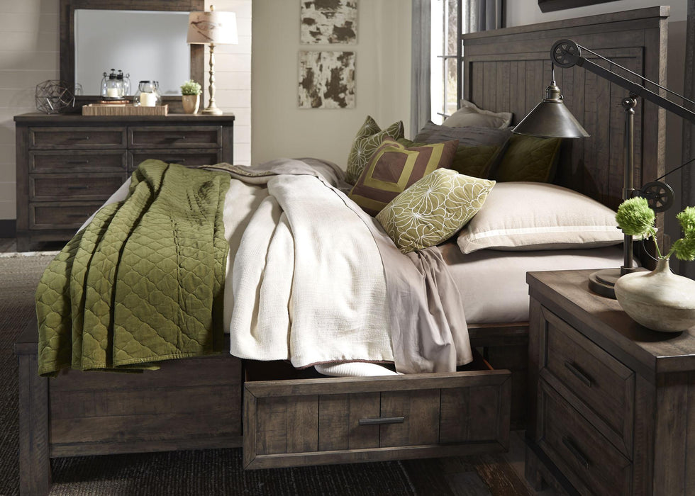 Liberty Thornwood Hills King Two Sided Storage Bed in Rock Beaten Gray - Furniture Max (Falls Church,VA) *
