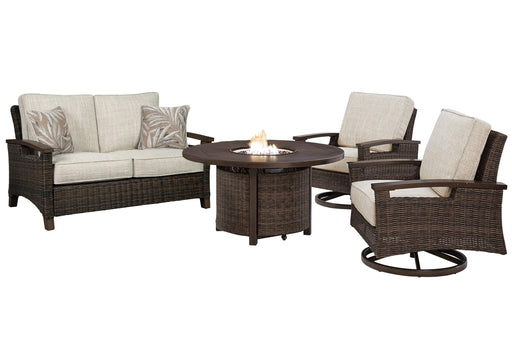 Paradise Trail Outdoor Loveseat, Lounge Chairs and Fire Pit Table - Furniture Max (Falls Church,VA) *