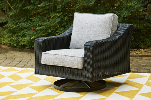 Beachcroft Outdoor Swivel Lounge with Cushion - Furniture Max (Falls Church,VA) *