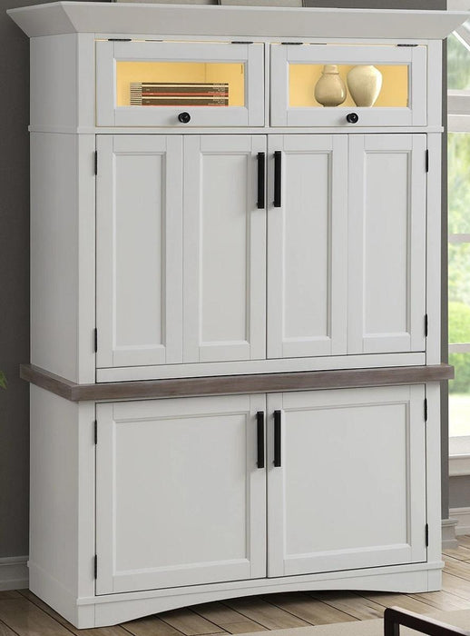 Parker House Americana Modern Workstation with LED Light in Cotton - Furniture Max (Falls Church,VA) *