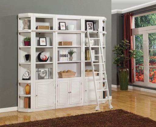 Parker House Boca 6-Piece Bookcase Wall with Ladder in Cottage White - Furniture Max (Falls Church,VA) *