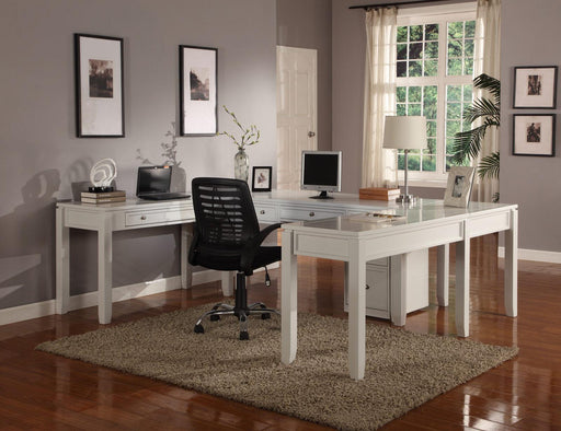 Parker House Boca 6-Piece U-Shaped Modular Desk Office in Cottage White - Furniture Max (Falls Church,VA) *