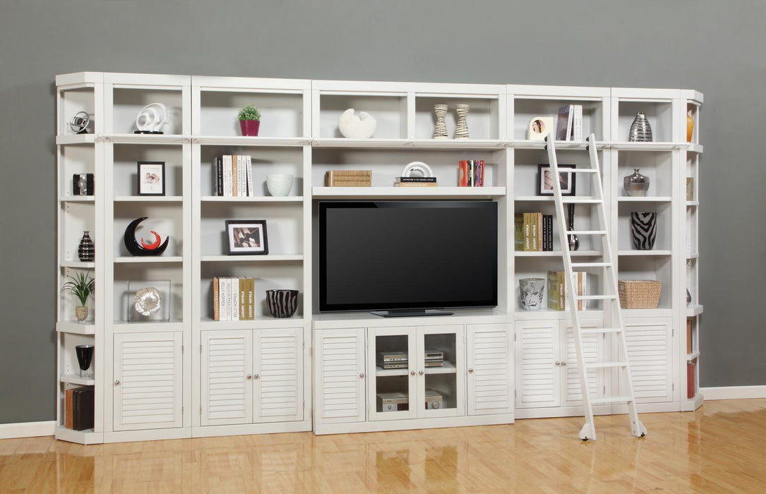 Parker House Boca 9-Piece Library Wall  in Cottage White - Furniture Max (Falls Church,VA) *