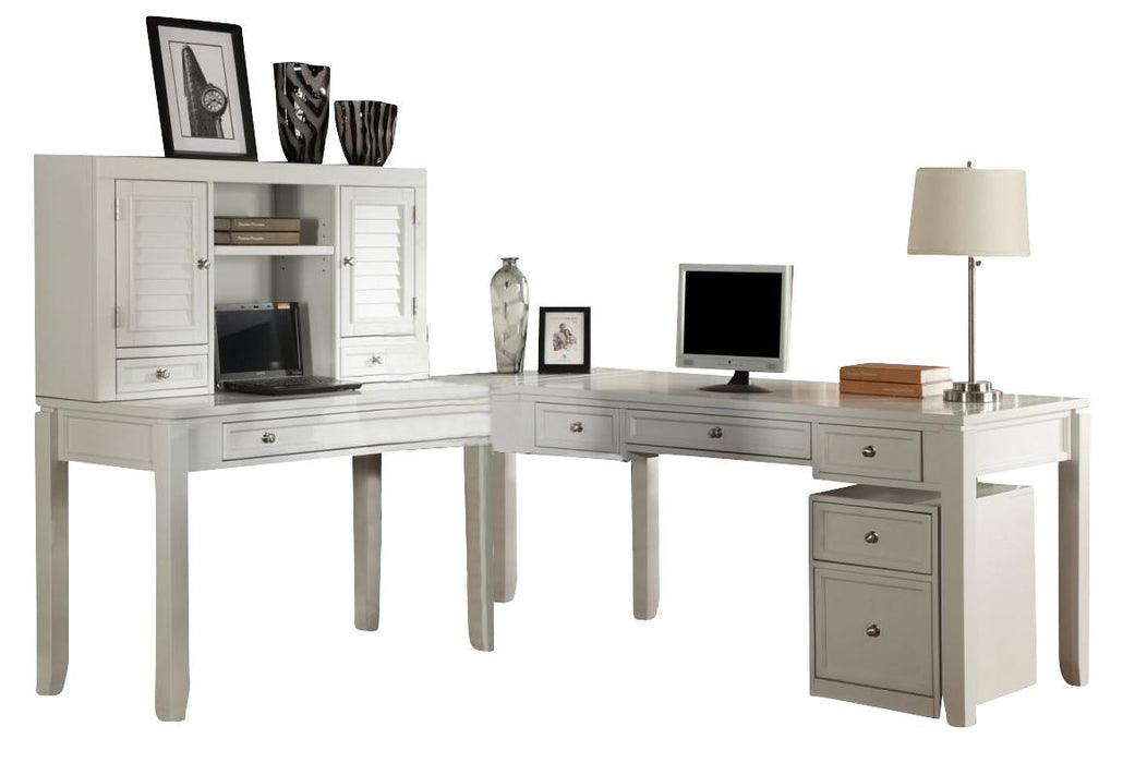 Parker House Boca 5-Piece L-Shaped Modular Office Desk in Cottage White - Furniture Max (Falls Church,VA) *