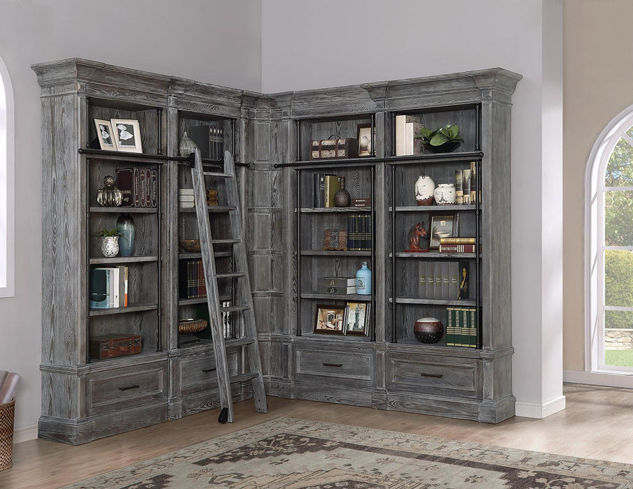 Parker House Gramercy Park 3pc Corner Museum Bookcase in Vintage Burnished Smoke - Furniture Max (Falls Church,VA) *