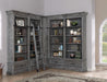 Parker House Gramercy Park 3pc Corner Museum Bookcase in Vintage Burnished Smoke - Furniture Max (Falls Church,VA) *