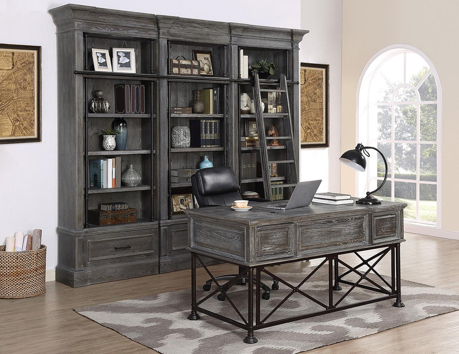Parker House Gramercy Park 3pc Museum Bookcase in Vintage Burnished Smoke-3 - Furniture Max (Falls Church,VA) *
