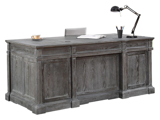 Parker House Gramercy Park Double Pedestal Executive Desk in Vintage Burnished Smoke-3 - Furniture Max (Falls Church,VA) *