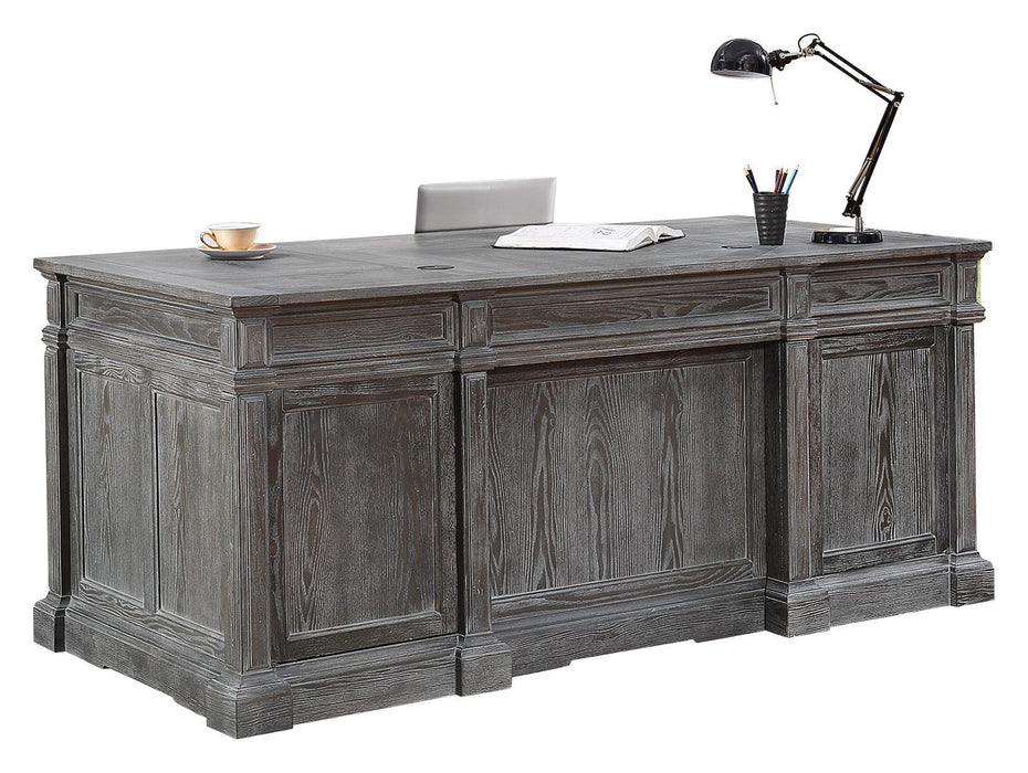 Parker House Gramercy Park Double Pedestal Executive Desk in Vintage Burnished Smoke-3 - Furniture Max (Falls Church,VA) *