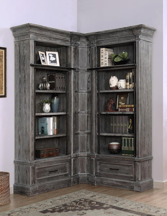 Parker House Gramercy Park 3pc Corner Museum Bookcase in Vintage Burnished Smoke - Furniture Max (Falls Church,VA) *