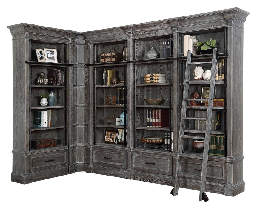 Parker House Gramercy Park 3pc Corner Museum Bookcase in Vintage Burnished Smoke - Furniture Max (Falls Church,VA) *