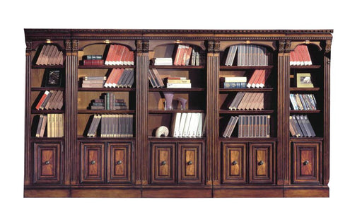 Parker House Huntington 5 Piece Inset Bookcase Wall in Vintage Pecan - Furniture Max (Falls Church,VA) *