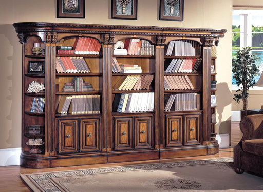 Parker House Huntington 5 Piece Library Bookcase Wall in Vintage Pecan - Furniture Max (Falls Church,VA) *
