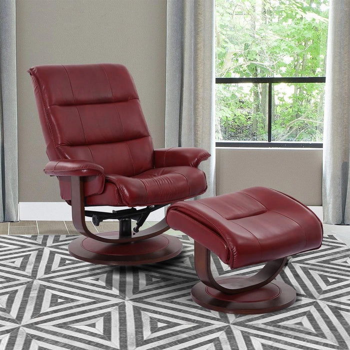 Parker House Knight Manual Reclining Swivel Chair and Ottoman Rouge - Furniture Max (Falls Church,VA) *