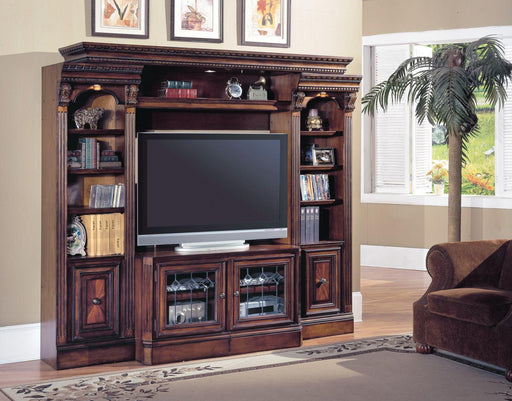 Parker House Huntington Expandable Spacesaver Entertainment Wall in Vintage Pecan - Furniture Max (Falls Church,VA) *