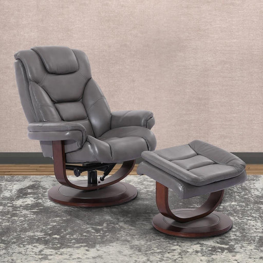 Parker House Monarch Manual Reclining Swivel Chair and Ottoman in Ice - Furniture Max (Falls Church,VA) *
