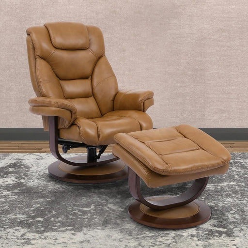 Parker House Monarch Manual Reclining Swivel Chair and Ottoman in Butterscotch - Furniture Max (Falls Church,VA) *