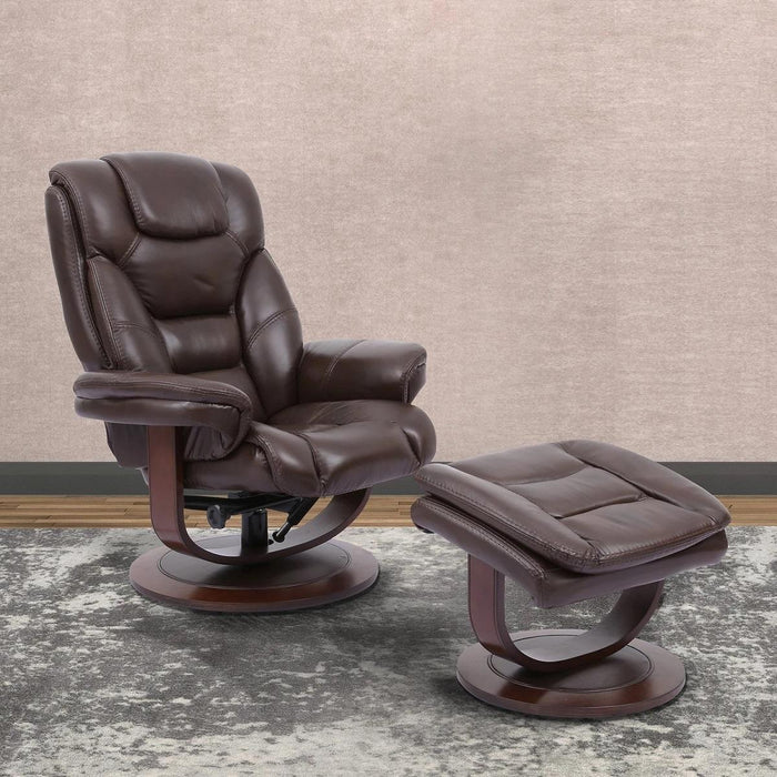 Parker House Monarch Manual Reclining Swivel Chair and Ottoman in Robust - Furniture Max (Falls Church,VA) *