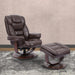 Parker House Monarch Manual Reclining Swivel Chair and Ottoman in Robust - Furniture Max (Falls Church,VA) *