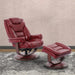 Parker House Monarch Manual Reclining Swivel Chair and Ottoman in Rouge - Furniture Max (Falls Church,VA) *