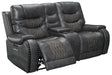 Parker House Outlaw Power Console Loveseat in Stallion - Furniture Max (Falls Church,VA) *