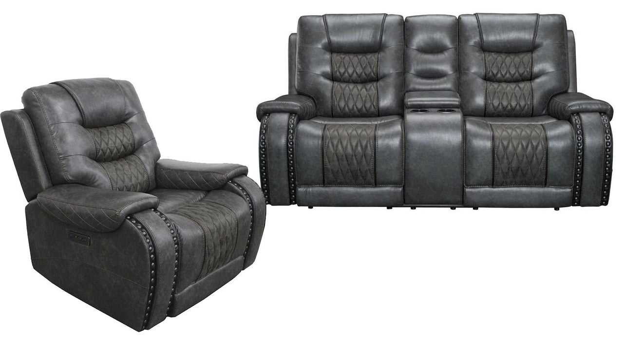 Parker House Outlaw Power Console Loveseat in Stallion - Furniture Max (Falls Church,VA) *