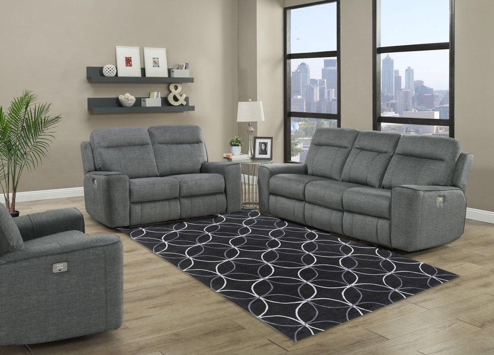 Parker House Parthenon Loveseat Dual Power with USB and Power Headrest in Titanium - Furniture Max (Falls Church,VA) *