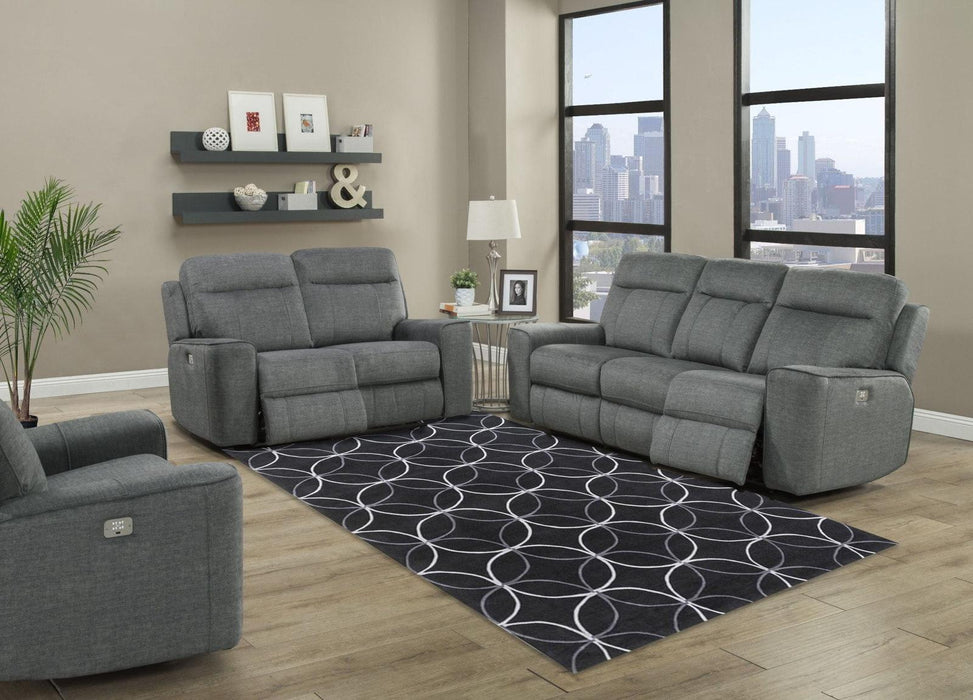Parker House Parthenon Loveseat Dual Power with USB and Power Headrest in Titanium - Furniture Max (Falls Church,VA) *