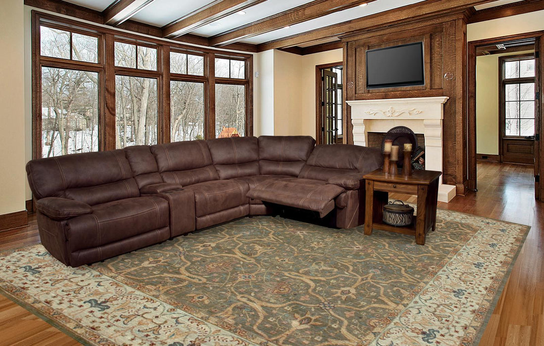 Parker House Pegasus 5pc Power Recliner Console Sectional in Dark Kahlua - Furniture Max (Falls Church,VA) *