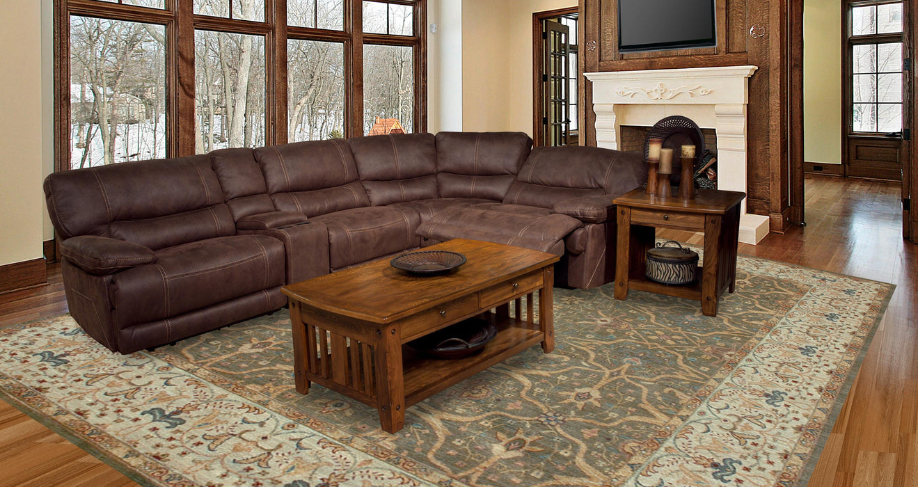 Parker House Pegasus 5pc Power Recliner Console Sectional in Dark Kahlua - Furniture Max (Falls Church,VA) *