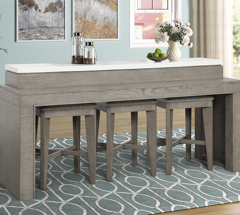 Parker House Pure Modern Everywhere Console with 3 Stools in Moon Stone-4 - Furniture Max (Falls Church,VA) *