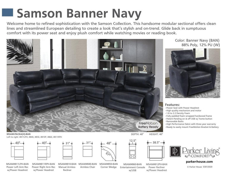 Parker House Samson Entertainment Console in Banner Navy - Furniture Max (Falls Church,VA) *