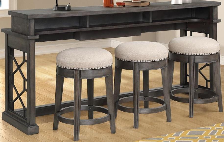Parker House Sundance Everywhere Console with 3 Stools in Smokey Grey - Furniture Max (Falls Church,VA) *