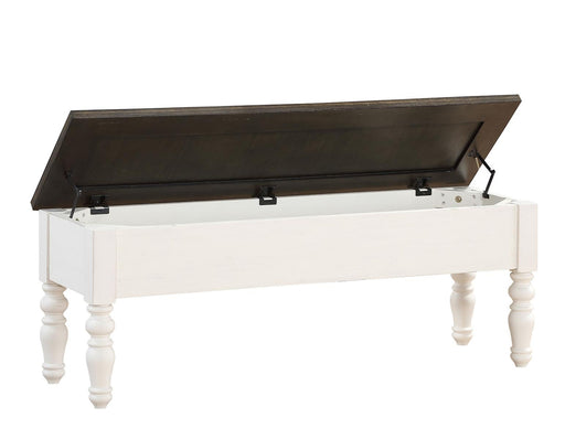 Steve Silver Joanna Storage Bench in Two-tone Ivory and Mocha - Furniture Max (Falls Church,VA) *