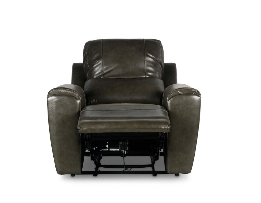 Steve Silver Laurel Leather Dual Power Recliner in Grey - Furniture Max (Falls Church,VA) *