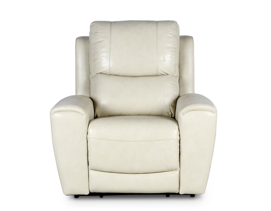 Steve Silver Laurel Leather Dual Power Recliner in Ivory - Furniture Max (Falls Church,VA) *