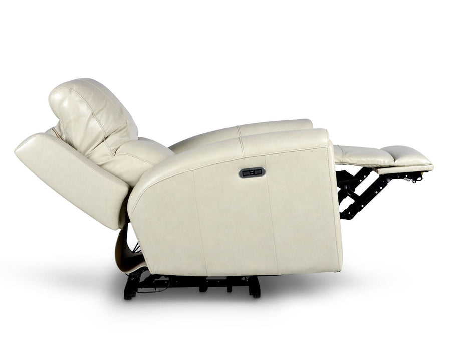 Steve Silver Laurel Leather Dual Power Recliner in Ivory - Furniture Max (Falls Church,VA) *
