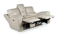 Steve Silver Laurel Leather Dual Power Reclining Console Loveseat in Ivory - Furniture Max (Falls Church,VA) *