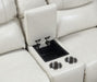 Steve Silver Laurel Leather Dual Power Reclining Console Loveseat in Ivory - Furniture Max (Falls Church,VA) *