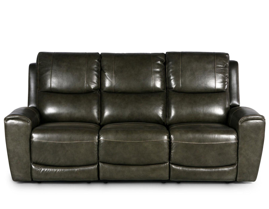 Steve Silver Laurel Leather Dual Power Reclining Sofa in Grey - Furniture Max (Falls Church,VA) *