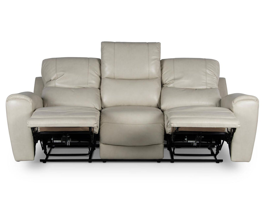 Steve Silver Laurel Leather Dual Power Reclining Sofa in Ivory - Furniture Max (Falls Church,VA) *