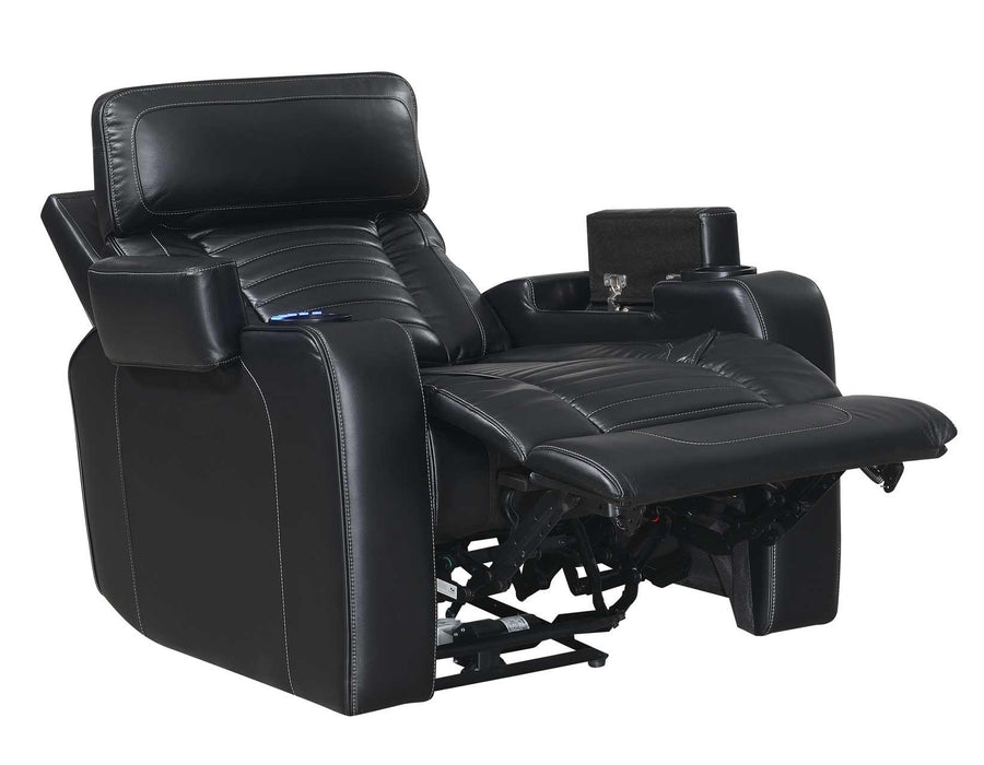 Steve Silver Lavon Dual Power Leatherette Recliner in Midnight - Furniture Max (Falls Church,VA) *