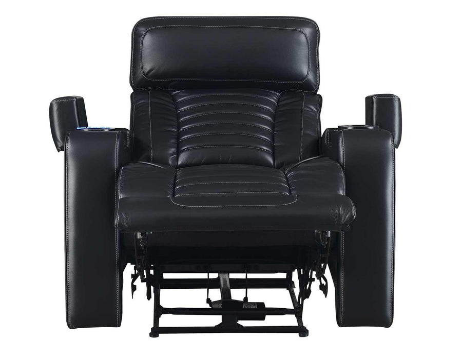 Steve Silver Lavon Dual Power Leatherette Recliner in Midnight - Furniture Max (Falls Church,VA) *