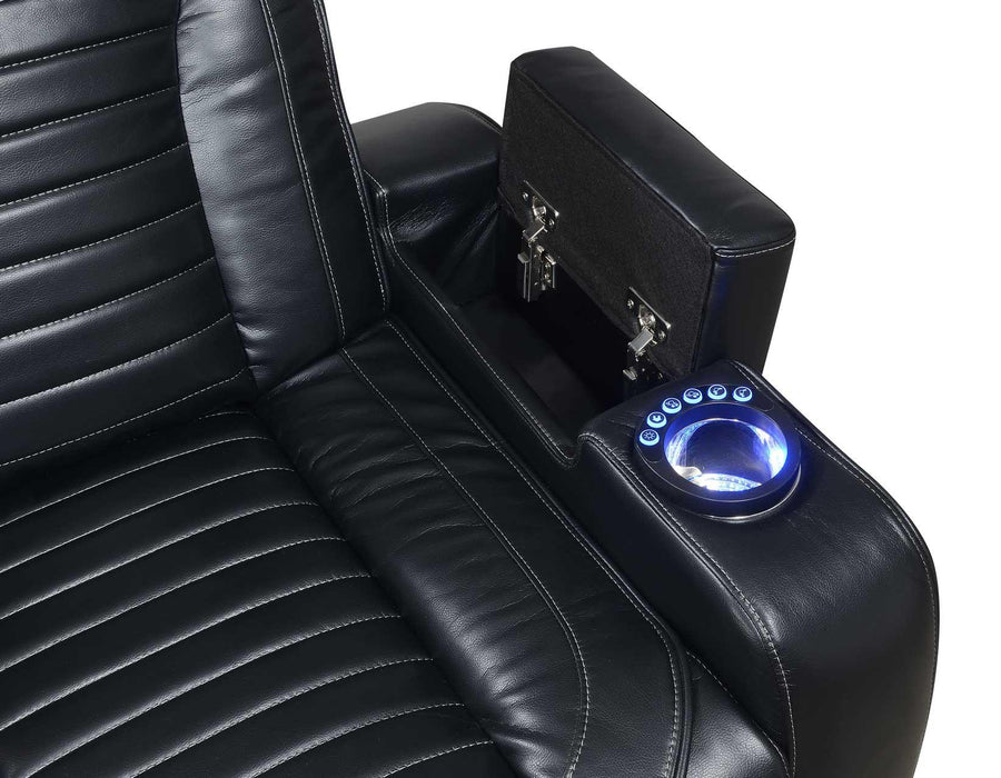 Steve Silver Lavon Dual Power Leatherette Recliner in Midnight - Furniture Max (Falls Church,VA) *