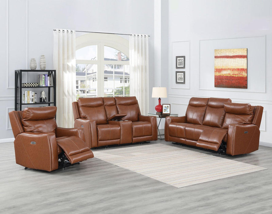 Steve Silver Natalia Leather Dual Power Recliner in Coach - Furniture Max (Falls Church,VA) *