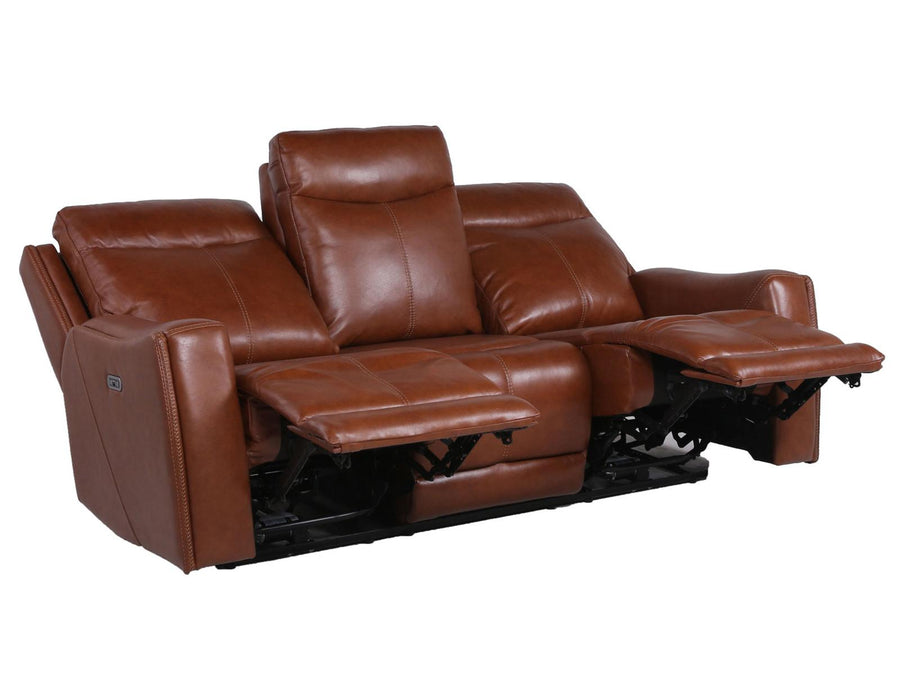 Steve Silver Natalia Leather Dual Power Reclining Sofa in Coach - Furniture Max (Falls Church,VA) *