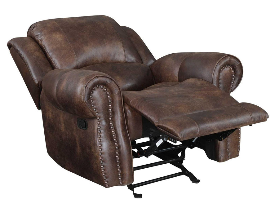 Steve Silver Navarro Manual Glider Recliner in Saddle Brown - Furniture Max (Falls Church,VA) *