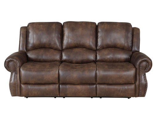 Steve Silver Navarro Manual Reclining Sofa in Saddle Brown - Furniture Max (Falls Church,VA) *