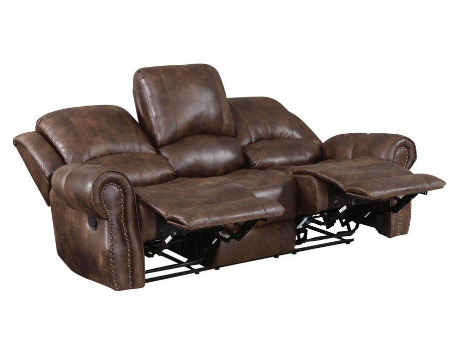 Steve Silver Navarro Manual Reclining Sofa in Saddle Brown - Furniture Max (Falls Church,VA) *